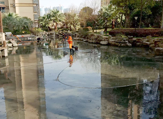 达州景观池淤泥清理